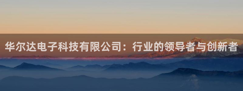 华尔达电子科技有限公司：行业的领导者与创新者